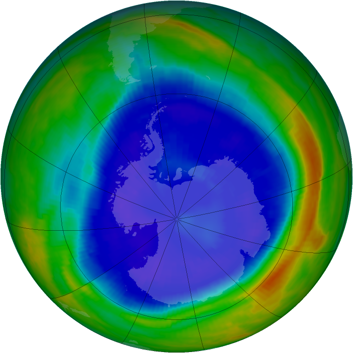 Antarctic ozone map for 09 September 1998